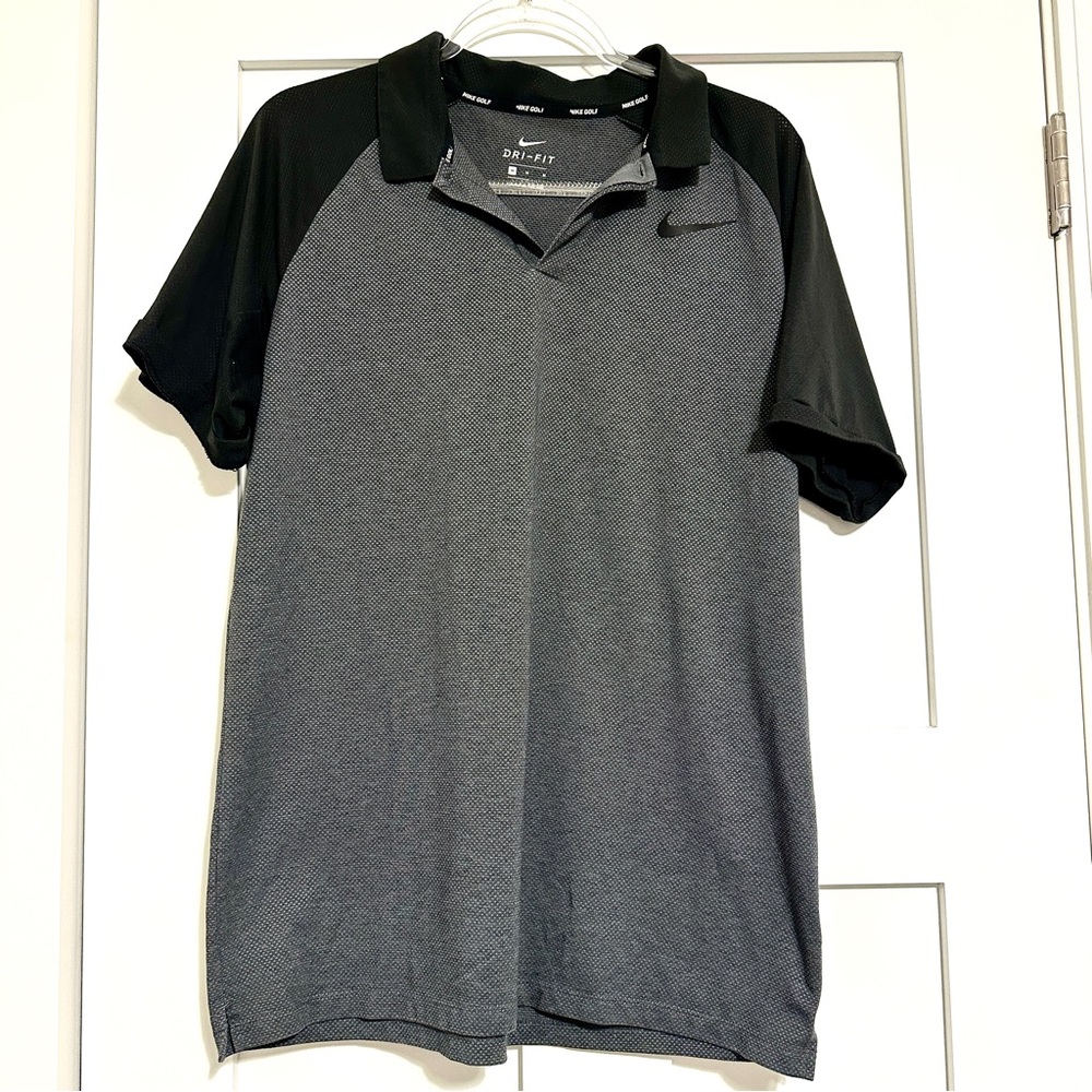 Nike Golf Men's Dry Raglan Polo • Black and Gray • Medium